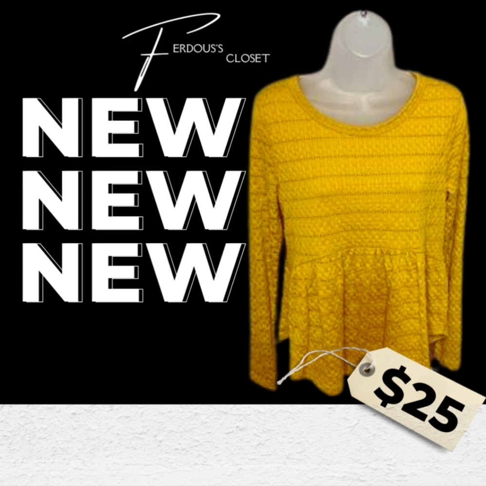 New BKK Chance, mustard yellow top, size medium